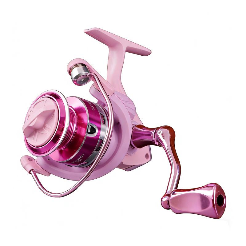 

Ma Long Pink Spinning Wheel Fishing Reel: Smooth, Long Cast, Universal for Freshwater & Saltwater.