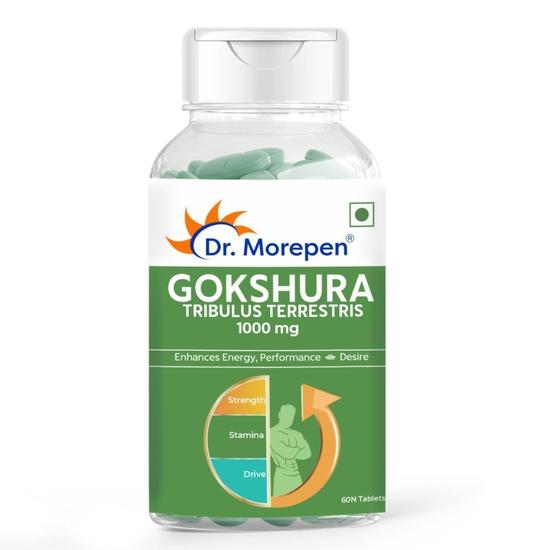 DR. MOREPEN Gokshura Tablets | 1000 mg Tribulus Terrestris | Overall Wellbeing for Men & Women - (60 Veg Capsules)