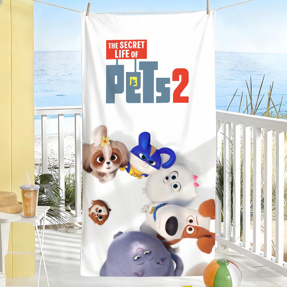 Cartoon The S-Secret Life of P-Pets Towel Soft Pool Gift For Travel Gym Shower Camping Quick Dry Sports Large Beach Towels