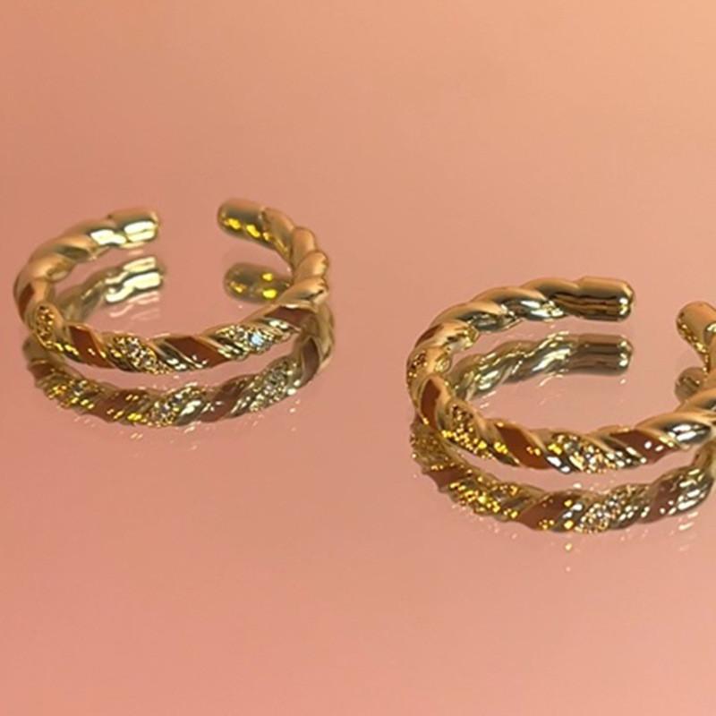 Trendy Ins Style Geometric Copper Ring With Elegant Sparkle For 2023 Fashion