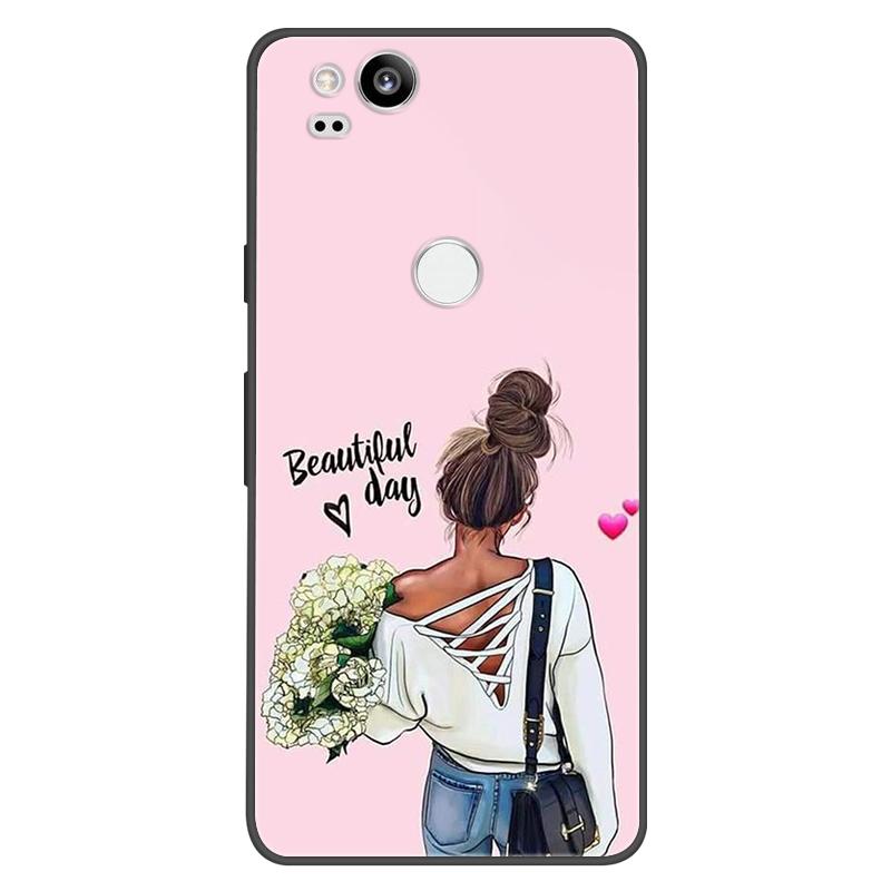 For Google Pixel 2 Case Soft Black Silicone Bumper Butterfly Phone Cover for Googe Pixel2 2XL Pixel2XL 2 Cases Fundas Coque