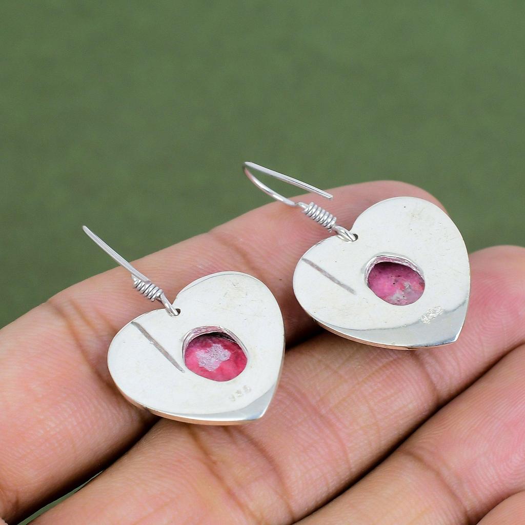 Thulite Earring 925 Sterling Silver Earring Unique Earrings Thulite Gemstone Jewelry Latest Design Earring Handmade Jewelry Gifts For Friend
