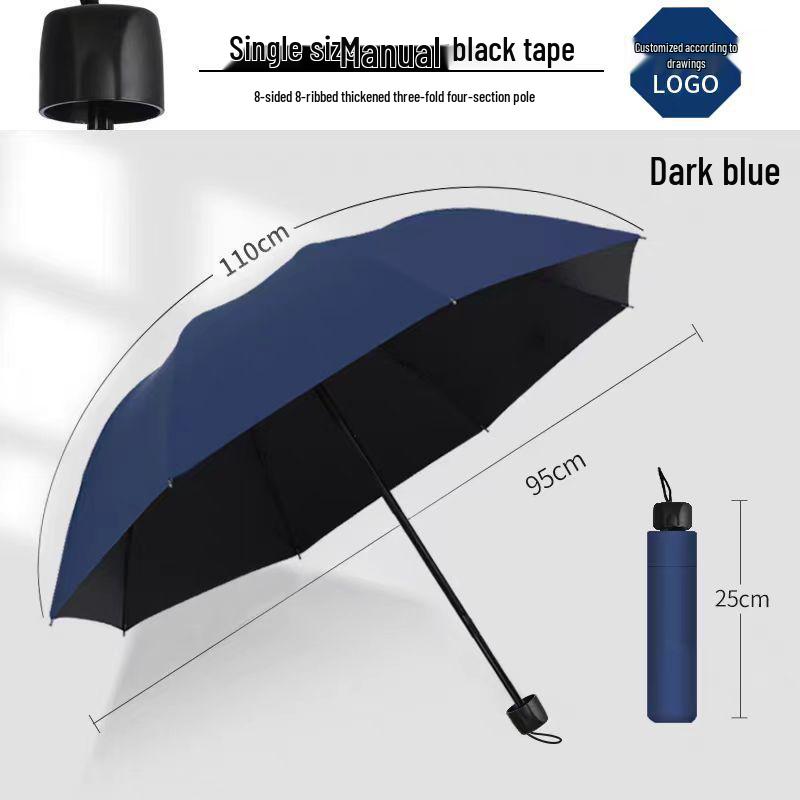 Custom Logo Automatic Three-Fold Umbrella: Sun & Rain Protection, Advertising and Gift Use