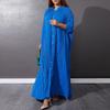 Women Eid Muslim Dresses Stand Collar Single Breasted Dubai Arab Vestidos Ramadan Casual Loose Kaftan Dress Solid Pleated