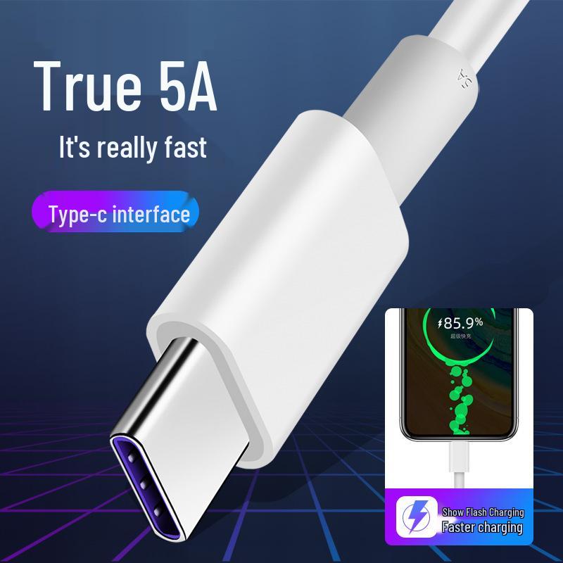 5A Superschnelllade-USB-Kabel für Android, Huawei, Apple, Typ-C mit Digitalanzeige