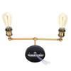 Vintage E26 Lamp Holder Wall Light AC110-120V Bronze Finish Wall Fixture Double Heads Iron Material Wall Lamp Stair Entry
