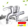 TLXT Wandmontiertes Zweigriff Messing Waschmaschinenhahn