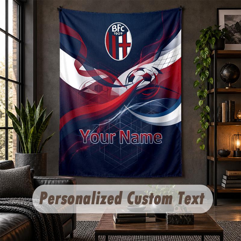 Wall Tapestry Bologna FC Print Custom Name Text Wall Hanging Home Decor