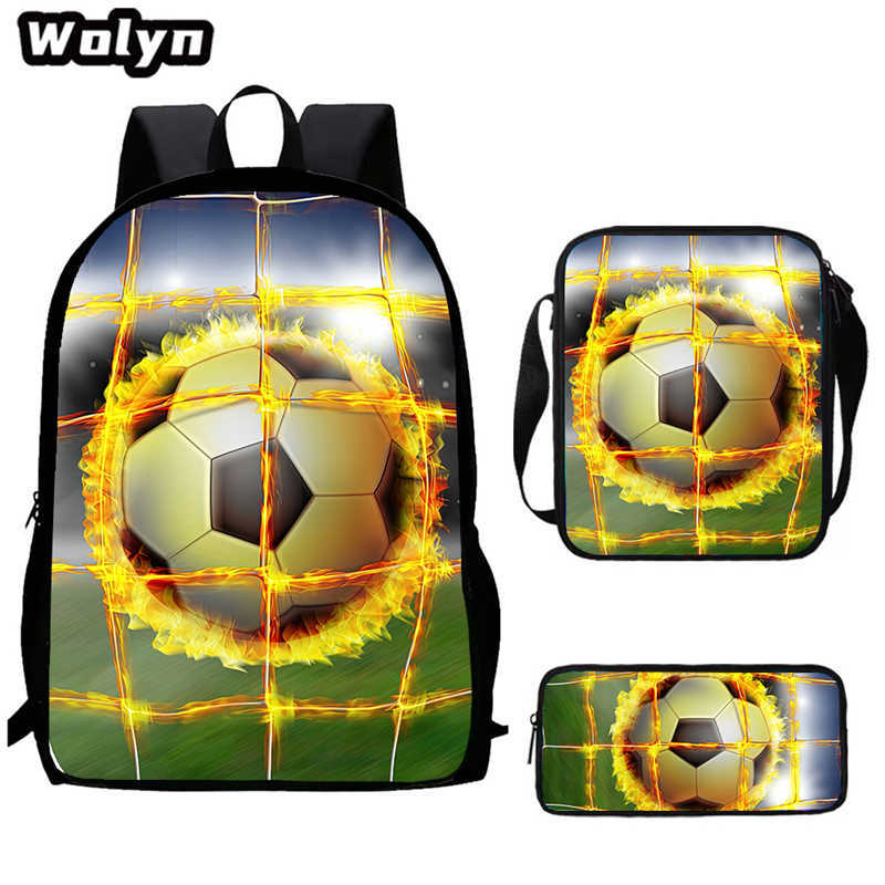 Football School Bag High Definition Waterproof Printing Multi-Functional Load Reduction Ridge Backpack
