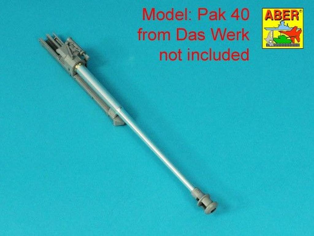 ABER German Pak40 Barrel Without Muzzle Plastic Model Parts 16L29 1/16 7.5cm Brake, (tank)