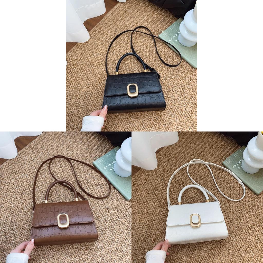 Fashion Pu Small Square Shoulder Bag With Lock Closure For Daily Use