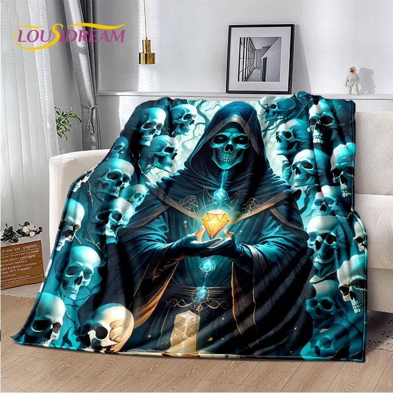 2025 New Gothic Horror Character Skull Ghost Spirit Soft Blanket,Soft Throw Blanket for Home Bedroom Bed Sofa Picnic Travel Gift