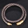 Steel Snaps Bracelet Retro Multilayer Genuine Leather Bangles Braided Wrap Trendy Bracelet Friendship Gift