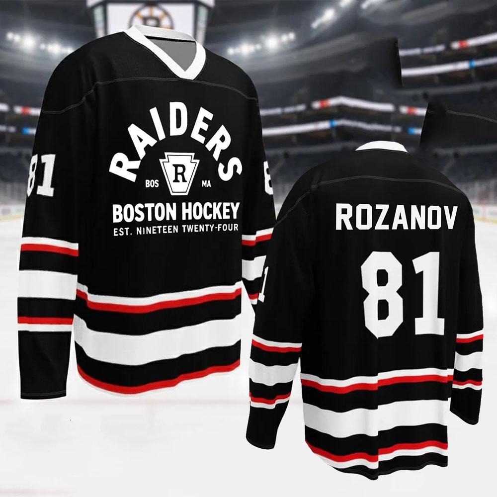 Llya Rozanov 81 Bos Raiders Jersey Tee Heated Rivalry TV 3D Printing Long Sleeve Tshirts Unisex Streetwear V-neck Casual Shirt Funny Shirts Man