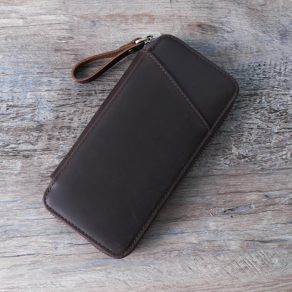 Handgefertigtes Retro-Leder-Etui für Stifte Crazy Horse Bietet Platz für 4 Kaffeefarbene Stilvolle Schreibwarenbox für Schüler und Unternehmen Etui, Leder, Stifte, Farbe, (Für dich