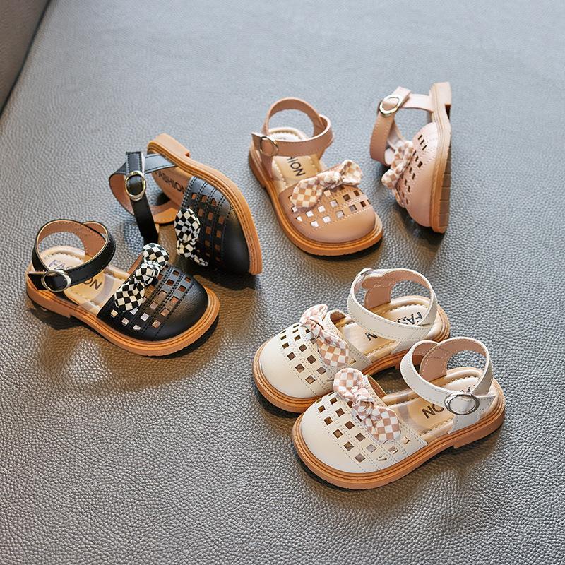 Girls Sandals Summer Soft Kids 2024 Non-slip Princess Flat Japan Wind Student Versatile Shoes Children's Fashion PU Casual Shoe