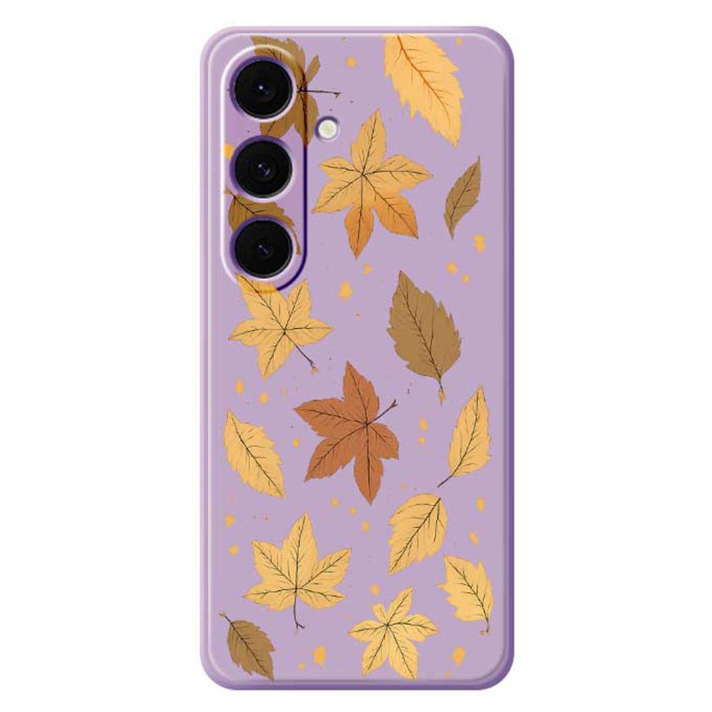 For Samsung Galaxy S24 FE Case Maple Leaves Pattern Printing Straight Edge TPU Phone Back Cover
