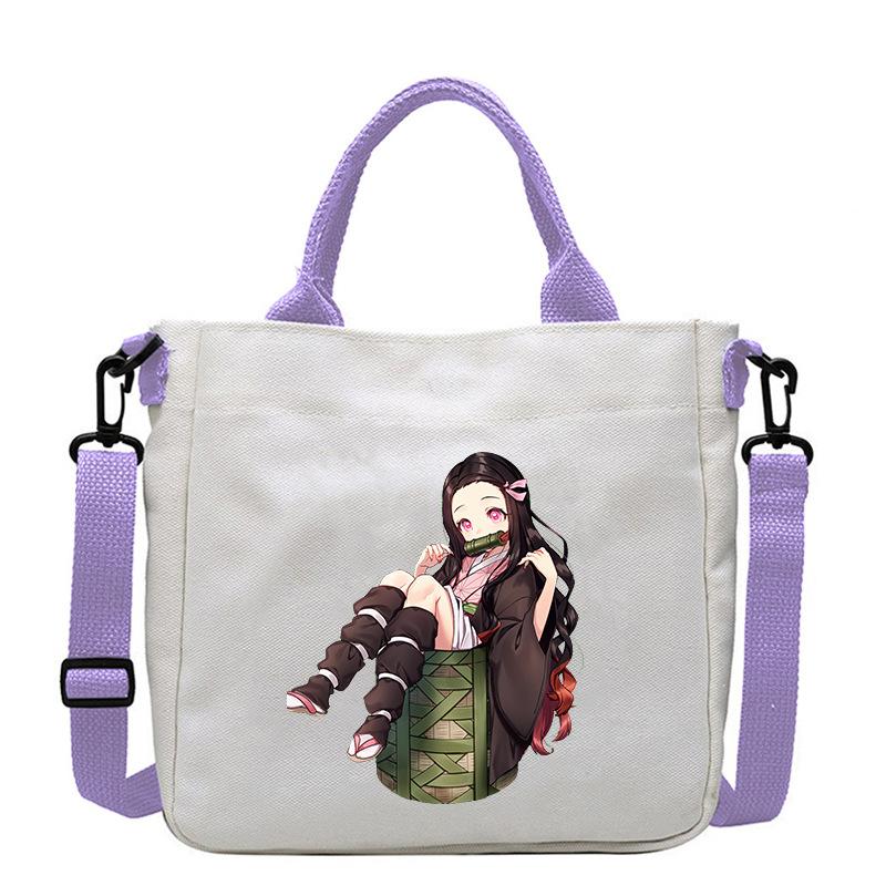 Borsa in Tela Stampata Crossbody Borsa a Mano Borsa a Spalla Fumetti Manga Giapponesi Nezuko Kamado Demon Slayer 7552