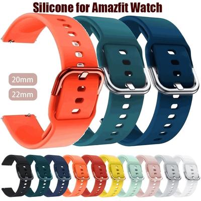22mm/20mm Armband för Amazfit GTS/2/2e/3/4 GTS2 Mini/GTR 4/3/Pro/47mm/GTR2/2e/stratos 2/3 Silikonarmband Amazfit Bip