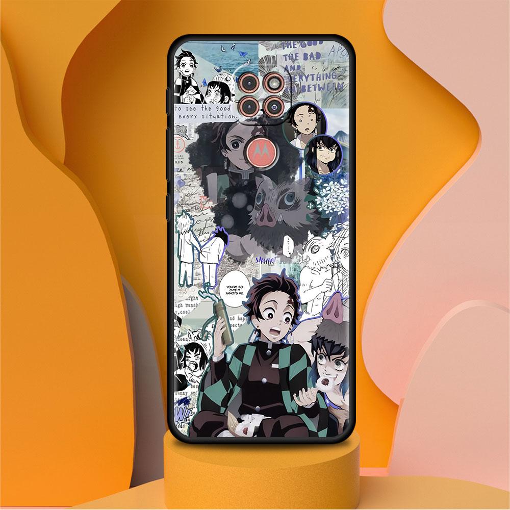 

Черный роскошный чехол для Motorola G30 G60 G50 G22 G200 G9 G8 Play Power One Fusion Plus Edge 20 Fundas, чехол Kimetsu Demon Slayer Moto G Stylus