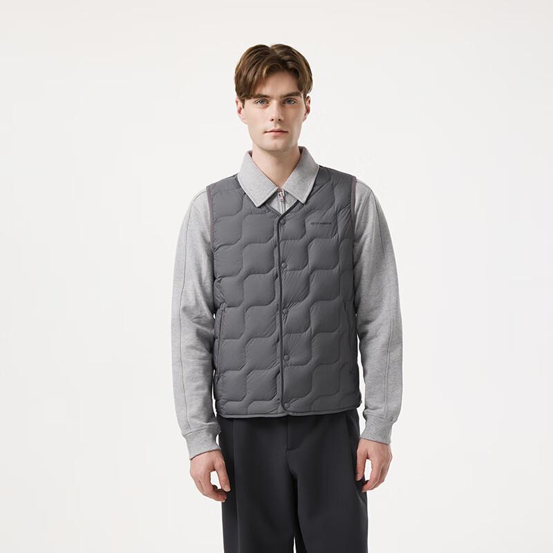 Tanboer Men's Short Collarless Down Vest