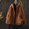 Chaqueta de Algodón con Capucha Acolchada de Diamantes para Mujer - Petite, Holgada, Informal, Ligera, Tendencia Invierno 2025