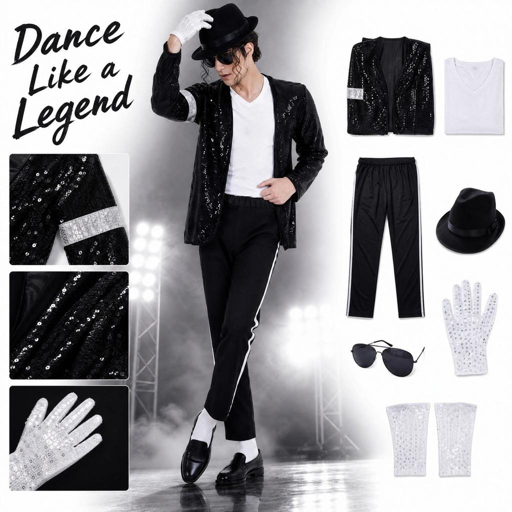 Men's Stage Performance Costume Set for Halloween Dance Parties and Shows