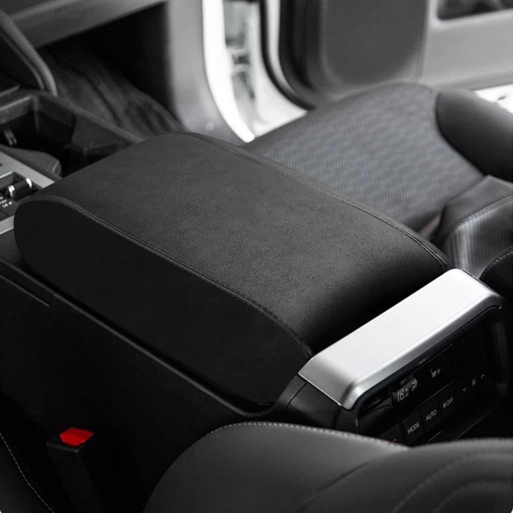 Fucaten Compatível com Toyota Nova Série Land Cruiser 250 Capa do Apoio de Braço Capa do Console Decoração Caixa do Console Central (2024-) (Preto (Tecido tipo camurça))
