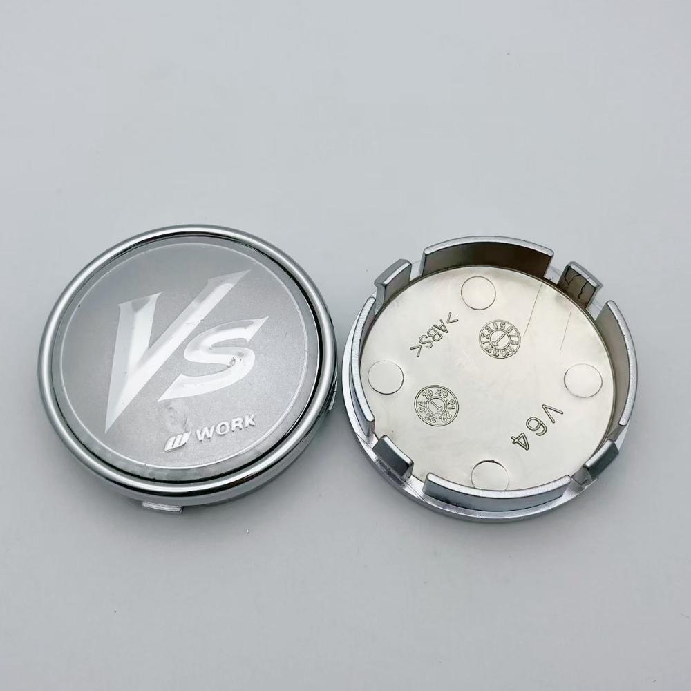 4pcs JDM 64mm VS W Work Logo Emblem Badge Car Wheel Center Cap Wheels Hubcaps Rims Center Dust Cover Car Accessories for Volvo