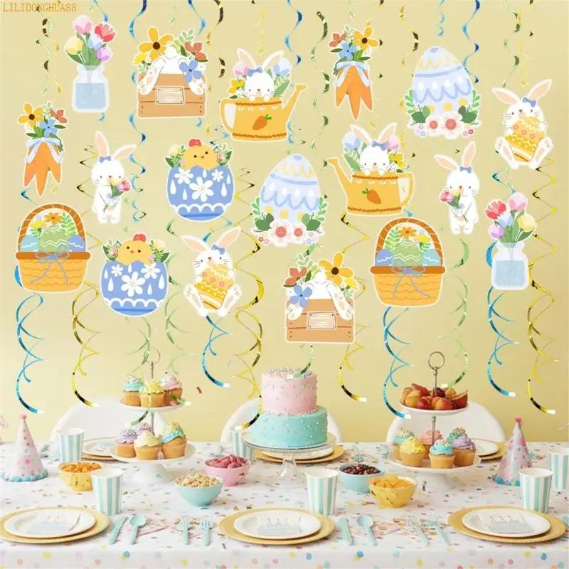 K1AE Colorful Easter Helical Hanging Decorations User Friendly Party Ornament for Home