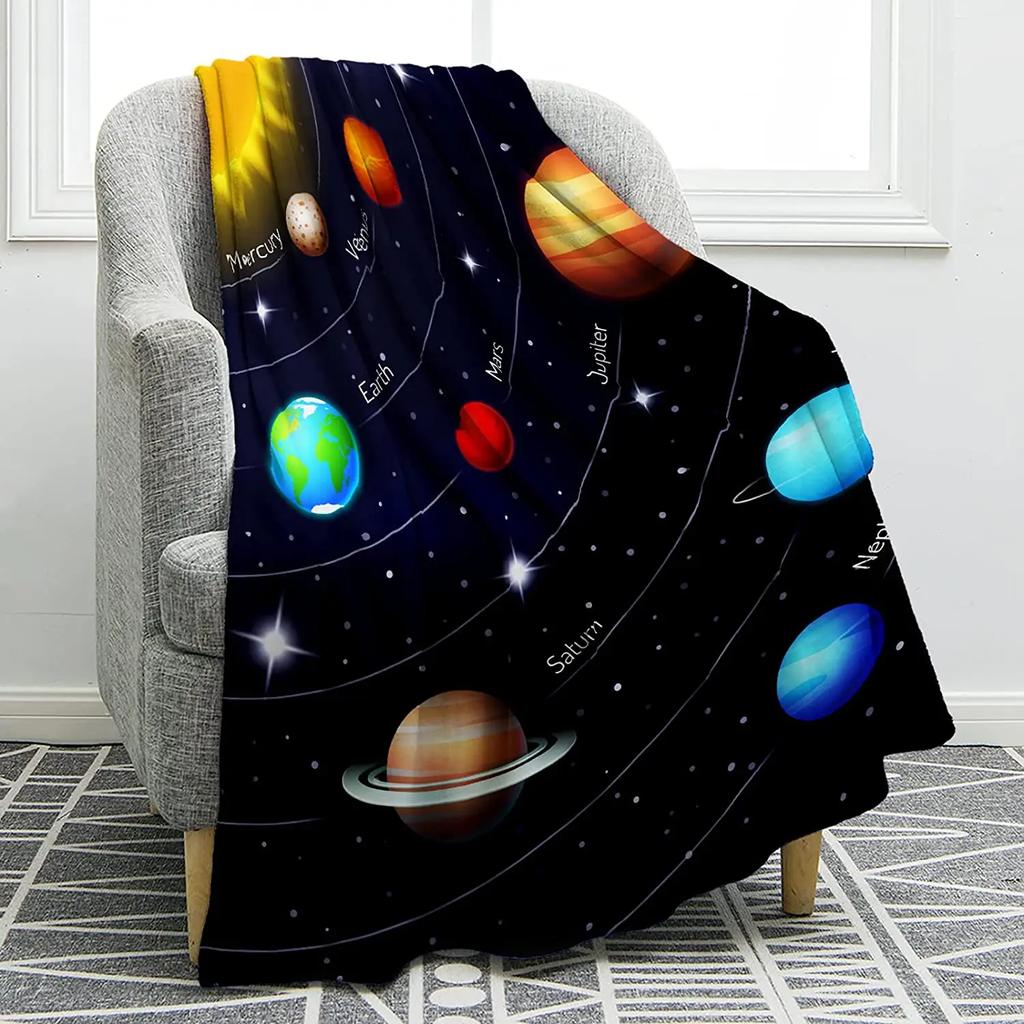 Galaxy Blanket Outer Space Starry Sky Flannel Throw Blanket for Bed Sofa Couch Warm Soft for Boys Girls  Birthday Festival Gift