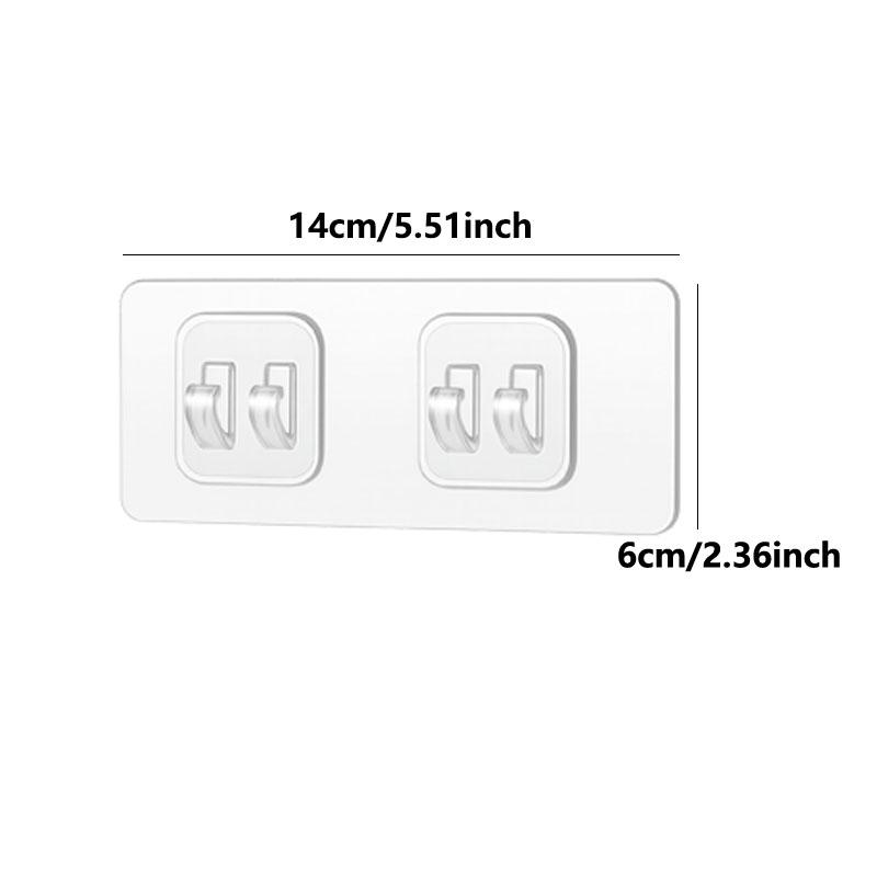 10Pcs Self-adhesive Bathroom Hooks Transparent Double Clamp Hooks For Storing Bathtub Storage Baskets Shower Accessories