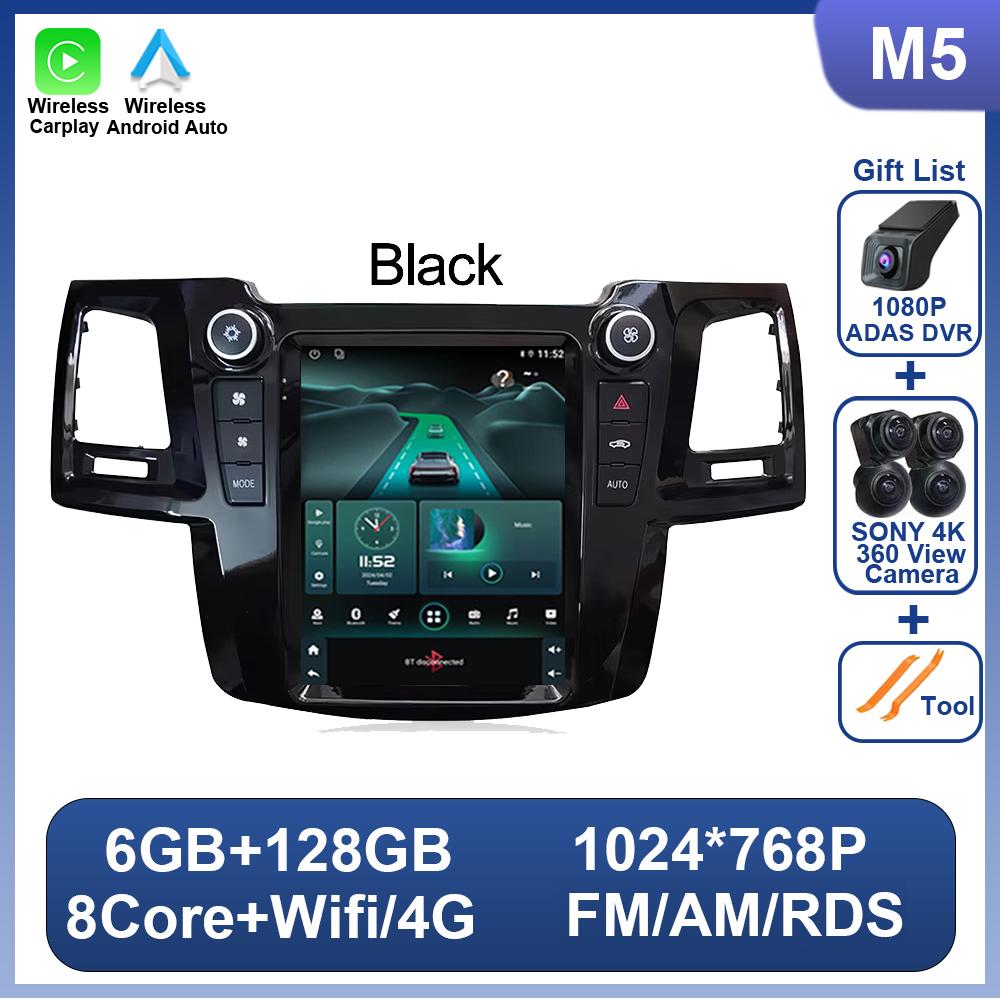 9.7 Inch For Toyota Fortuner Hilux MT Revo 2005 - 2015 For Tesla Style Car Radio Multimedia Video Player 2 Din Android 14 DSP