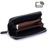 RFID Cowhide Women's Long Wallet Large Capacity Zipper Clutch Anti-theft Brush