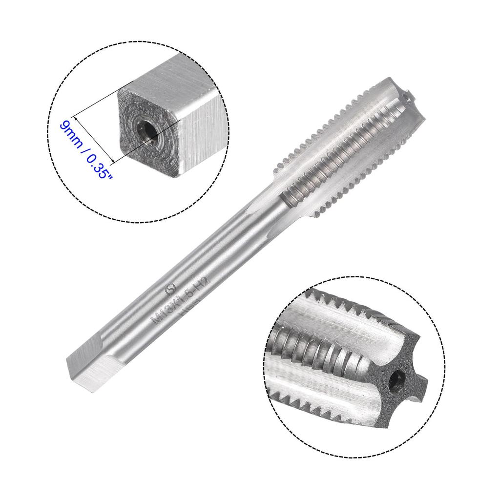 Edinstry Bottom Thread Tap, Metric Hand Tap, Tap Drill Set, Straight Thread Tap, Tapered and Round Die, Repair Manual Thread Tapping Tool, M13 1.5mm