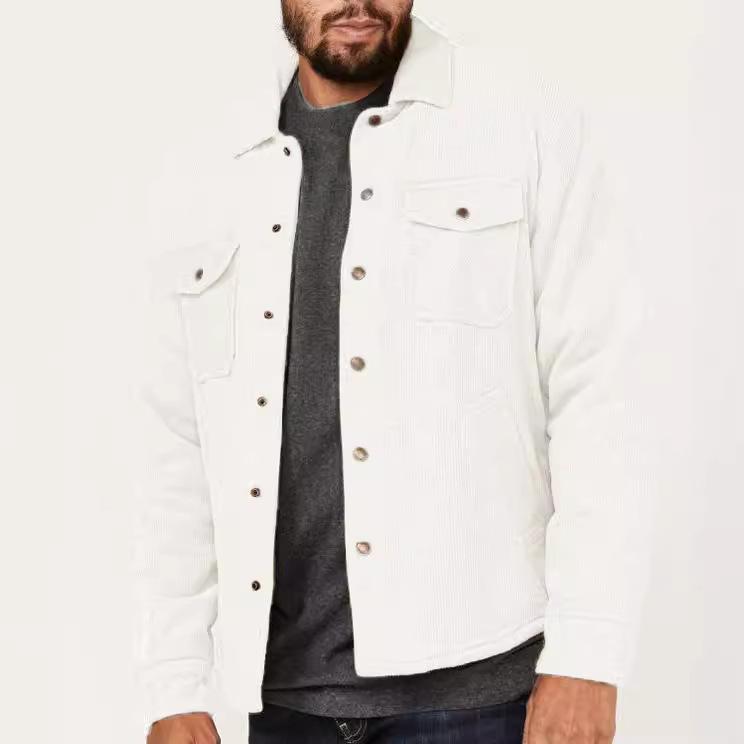 Весенняя и осенняя куртка Европейская и американская однотонная куртка Мужская однотонная однобортная куртка с множеством карманов M