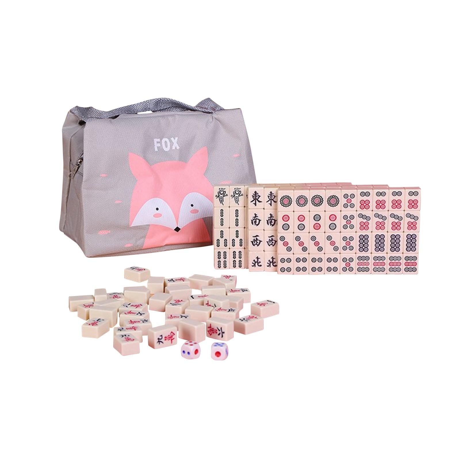 Jeu De Mahjong Miniature Traditionnel - 144 Pièces + 2 Dés, En Résine, Portable, Pour Soirées Entre Amis Ou En Famille