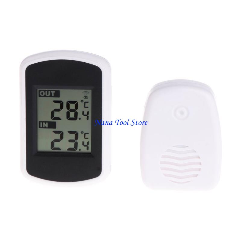 31GJ High Quality LCD Digital Wireless Station Indoor Outdoor Thermo meter чёрный