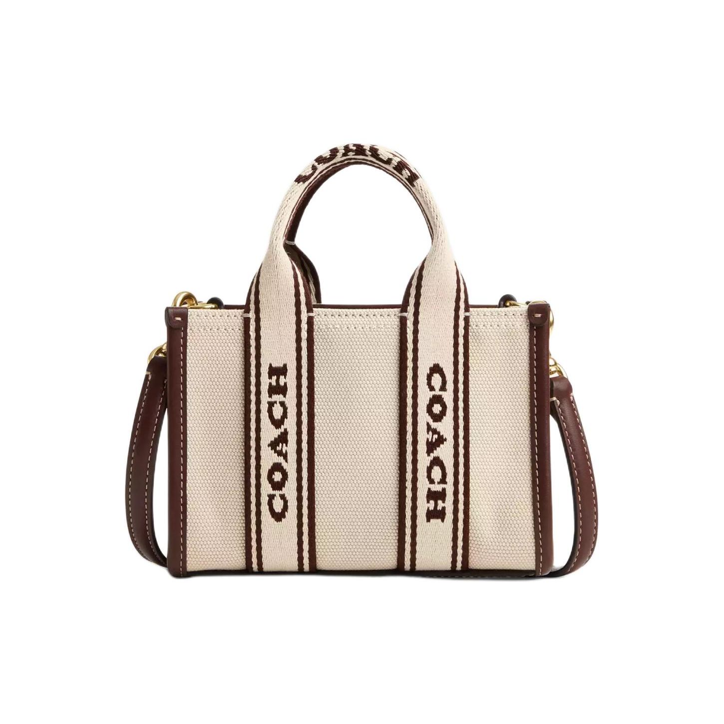 

Coach Smith 16 Snap Closure Multi-Functional Pocket Canvas And Fine Calfskin Tote Bag Shopping Bag Shoulder Crossbody Handbag Mini CS618-IMNAM Basic Set (Bag+Dust Bag)