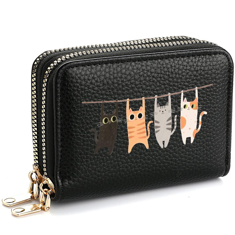 

Женский кошелек с множеством отделений для карт Милый модный кошелек для девушек Двойная молния Высококачественная ПУ кожа