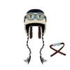 Tan Jianci's style glasses with detachable woolen hat for women, autumn and winter quirky knitted aviator hat with ear protection, Lei Feng hat