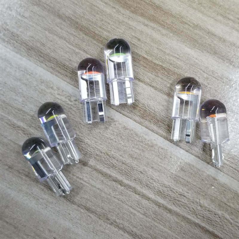 10/50 Pcs COB Glass LED Bulb T10 Car Light 6000K Auto License Plate Lamp Dome Read Light 5W5 LED Signal Light 7 Colors