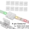 10PCS 4pin 10mm LED Strip Solderless Connector For 5050/3528 RGB Strip Solderless PCB Board Wire Welding Connectors