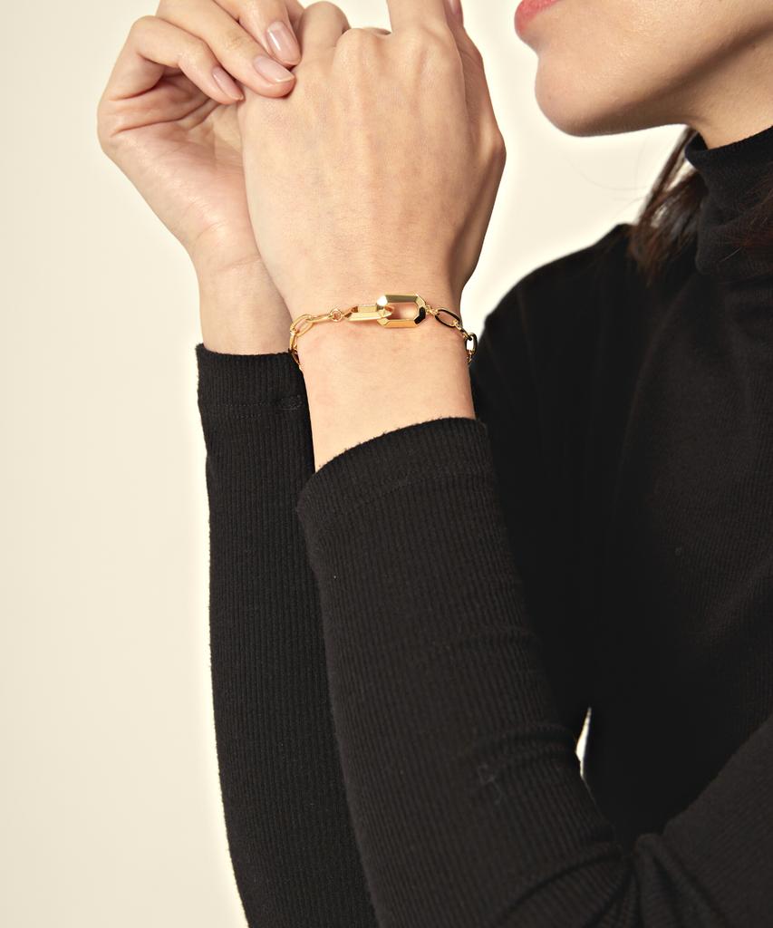 Gaman Commitment Plain Gold Link Bracelet