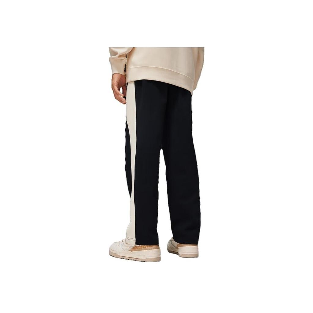 Li Ning Color Block Loose Fit Knitted Sports Pants Men Bottoms Black AKLT419-2
