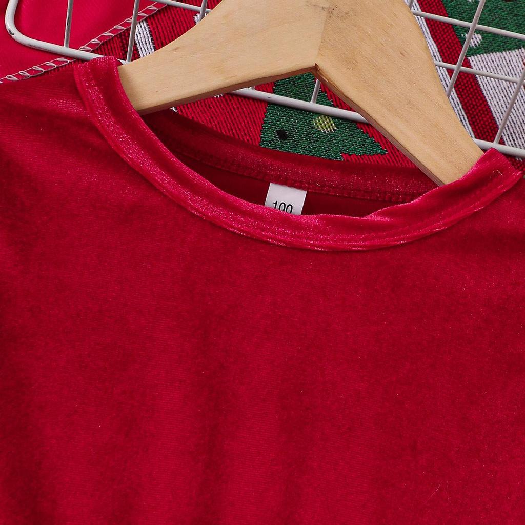 European & American Style Girls' Christmas Gold Velvet Star Mesh Dress