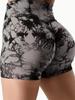 European & American Tie-Dye High-Waist Quick-Dry Yoga Shorts: Seamless, Elastic, Hip-Lifting, Fitness-Ready