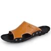 Men's Large Size Soft Sole Cowhide Flip-Flop Sandals