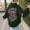 Skull Hip Hop Y2k Hoodies Women Men Clothing Vintage Fashion Hooded Streetwear Fall Winter Long Sleeves Fleece Loose Sweatshirts