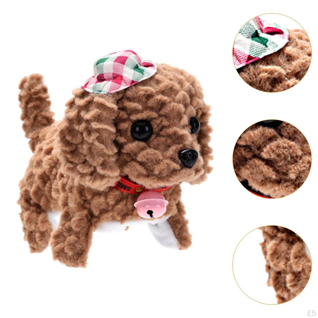 Electric Plush Dog Toy Cute Soft Hat for Festival Holiday Girls Boys White